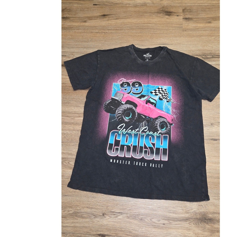EUC Hollister XS Graphic Tee T-Shirt Coast Crush Monster Truck Cotton